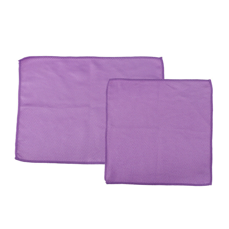 Fish Scale Grid Glass Cleaning Cloth Without Water Mark Kitchen Cleaning Towel Non-linting Scouring Pad