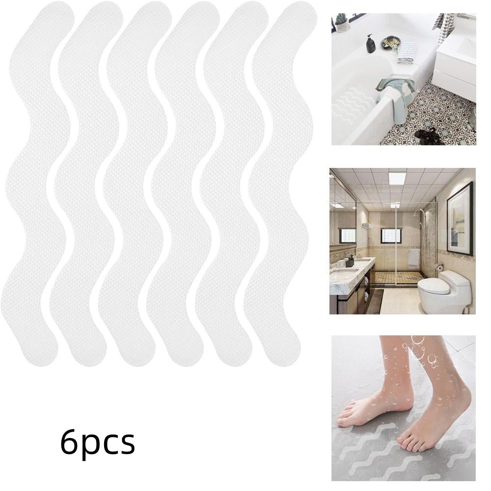 S-type Bathroom Anti-slip Sticker Transparent PEVA Bathtub Stair Antislip Strip