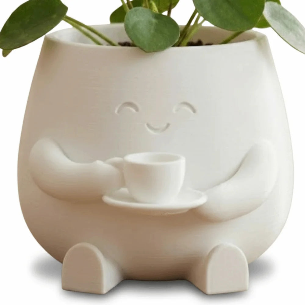 Novelty Mini Size Plant Pot 3D Printed Stylish Design Flowerpot Ornaments Holder Head Planter Garden Display