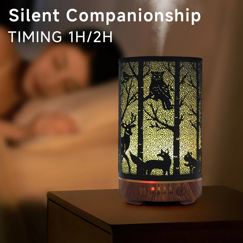 Air Aroma Humidifier Diffuser Essential Oils Humidifiers Hollow Deer Fragrance Diffuser Home Humidifier with LED Night Lights
