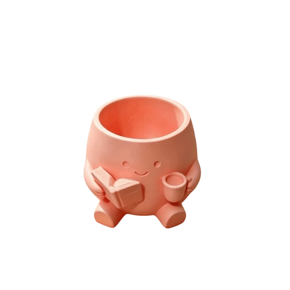 Novelty Mini Size Plant Pot 3D Printed Stylish Design Flowerpot Ornaments Holder Head Planter Garden Display