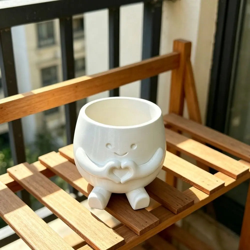 Novelty Mini Size Plant Pot 3D Printed Stylish Design Flowerpot Ornaments Holder Head Planter Garden Display