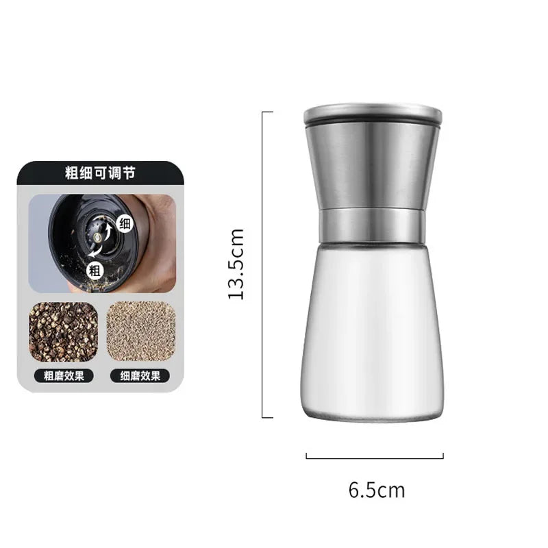 1/2pcs Manual Salt Pepper Grinder Pepper Grinder Salt Grinder Stainless Steel Salt and Pepper Shakers Kitchen Mills Accessories