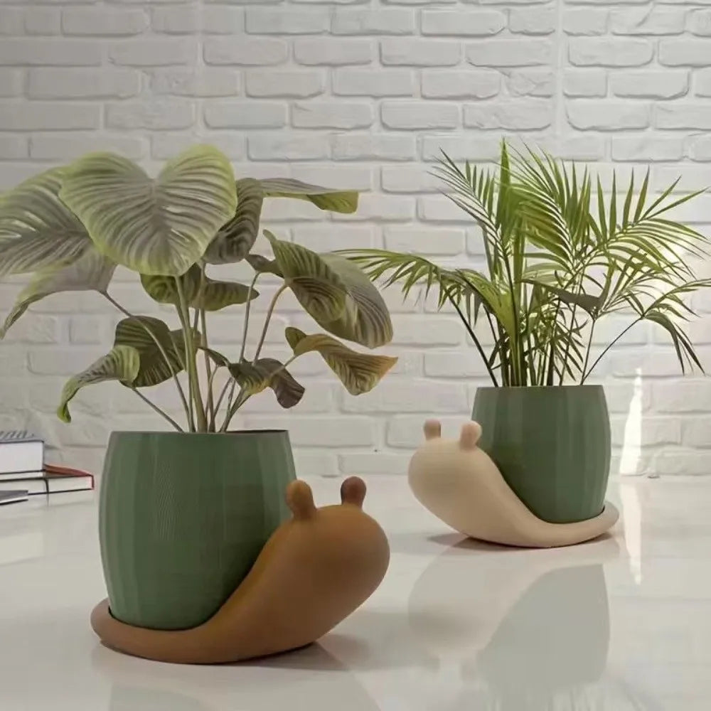 Creative Unique Snail-shaped Flower Pot Cute Corrosion Resistant Eco-Friendly Planter Plastic Green Onion Pots Balcony