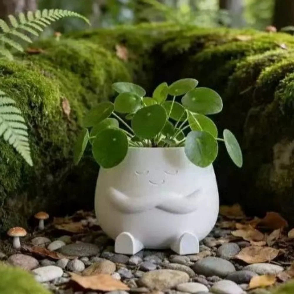 Novelty Mini Size Plant Pot 3D Printed Stylish Design Flowerpot Ornaments Holder Head Planter Garden Display