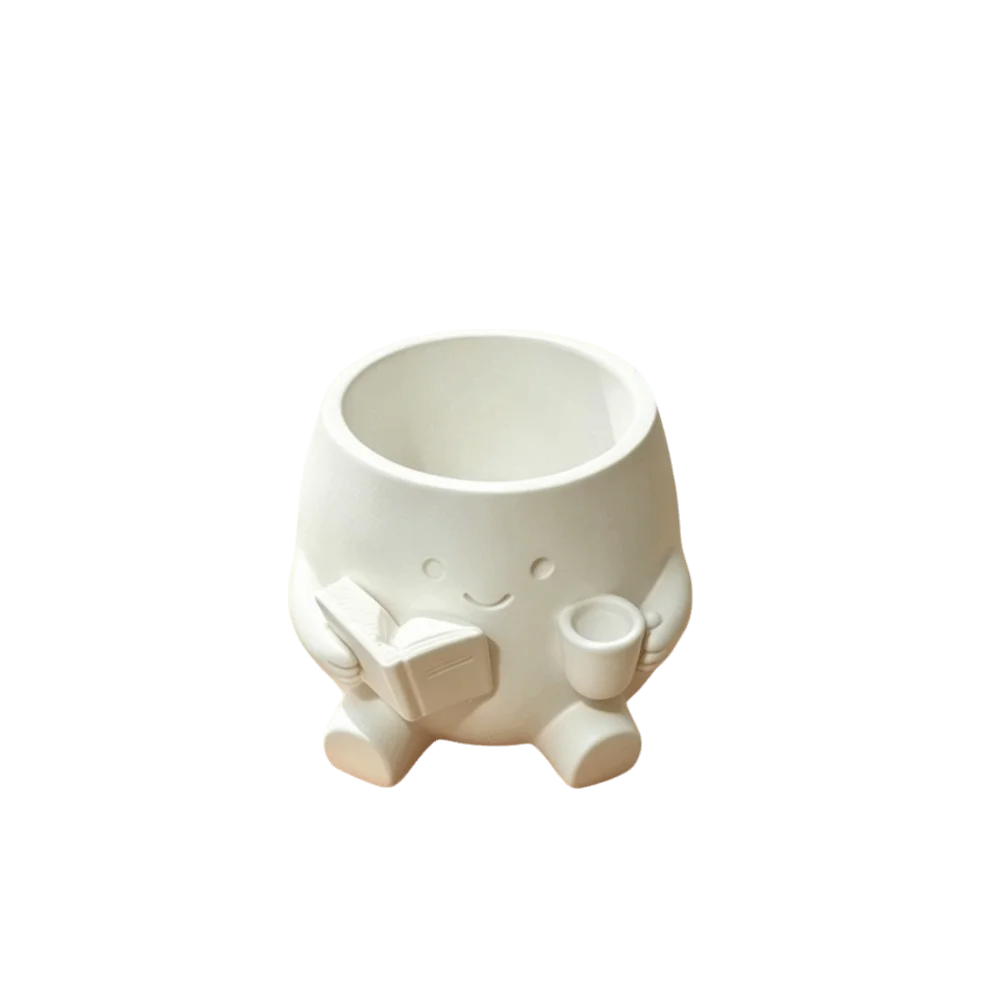 Novelty Mini Size Plant Pot 3D Printed Stylish Design Flowerpot Ornaments Holder Head Planter Garden Display