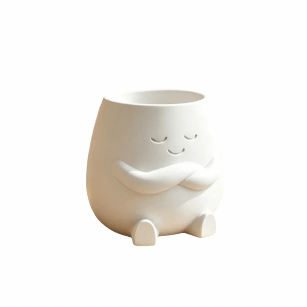 Novelty Mini Size Plant Pot 3D Printed Stylish Design Flowerpot Ornaments Holder Head Planter Garden Display