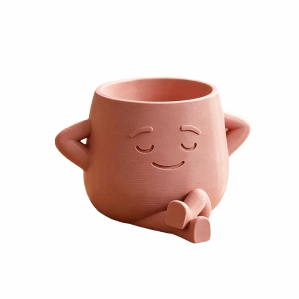 Novelty Mini Size Plant Pot 3D Printed Stylish Design Flowerpot Ornaments Holder Head Planter Garden Display