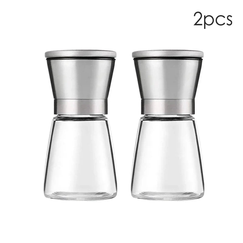 1/2pcs Manual Salt Pepper Grinder Pepper Grinder Salt Grinder Stainless Steel Salt and Pepper Shakers Kitchen Mills Accessories