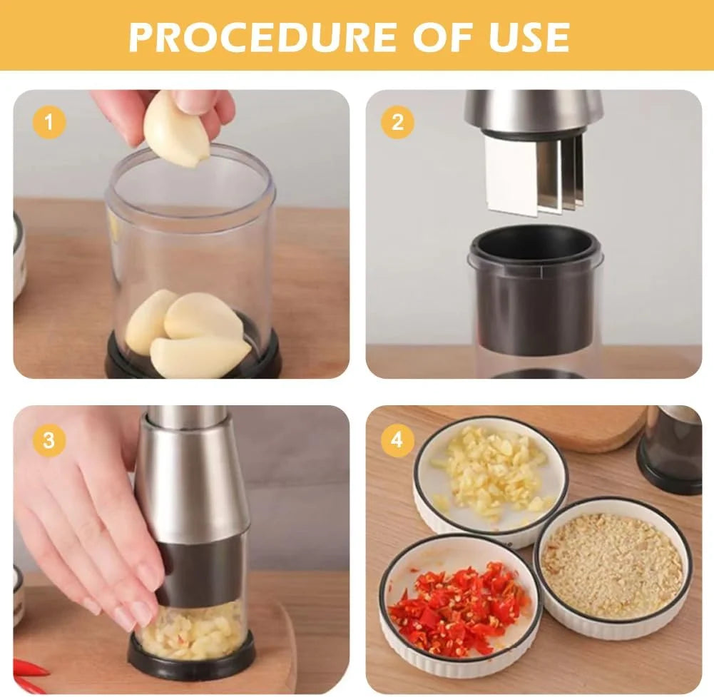 Manual Pressed Chopper Hand Food Chopper Mini Dicer Multi-Functional Garlic Press for Mincing Garlic Onion