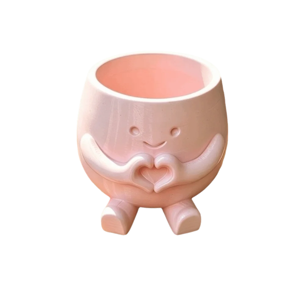 Novelty Mini Size Plant Pot 3D Printed Stylish Design Flowerpot Ornaments Holder Head Planter Garden Display
