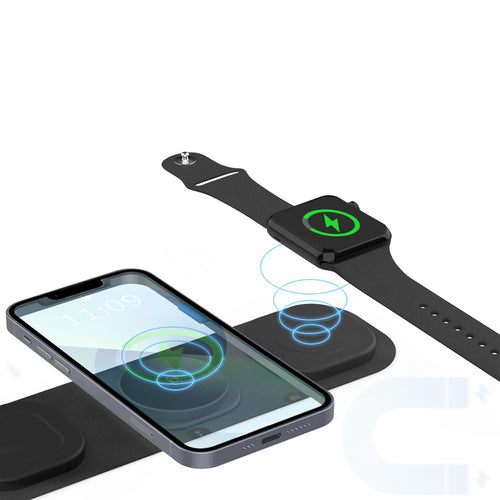 Caricatore Wireless 3 in 1 da Viaggio