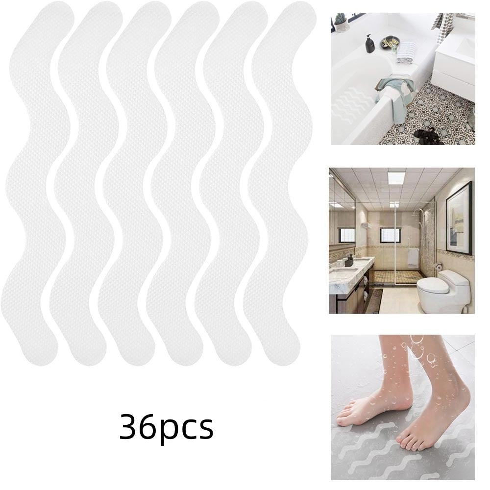 S-type Bathroom Anti-slip Sticker Transparent PEVA Bathtub Stair Antislip Strip