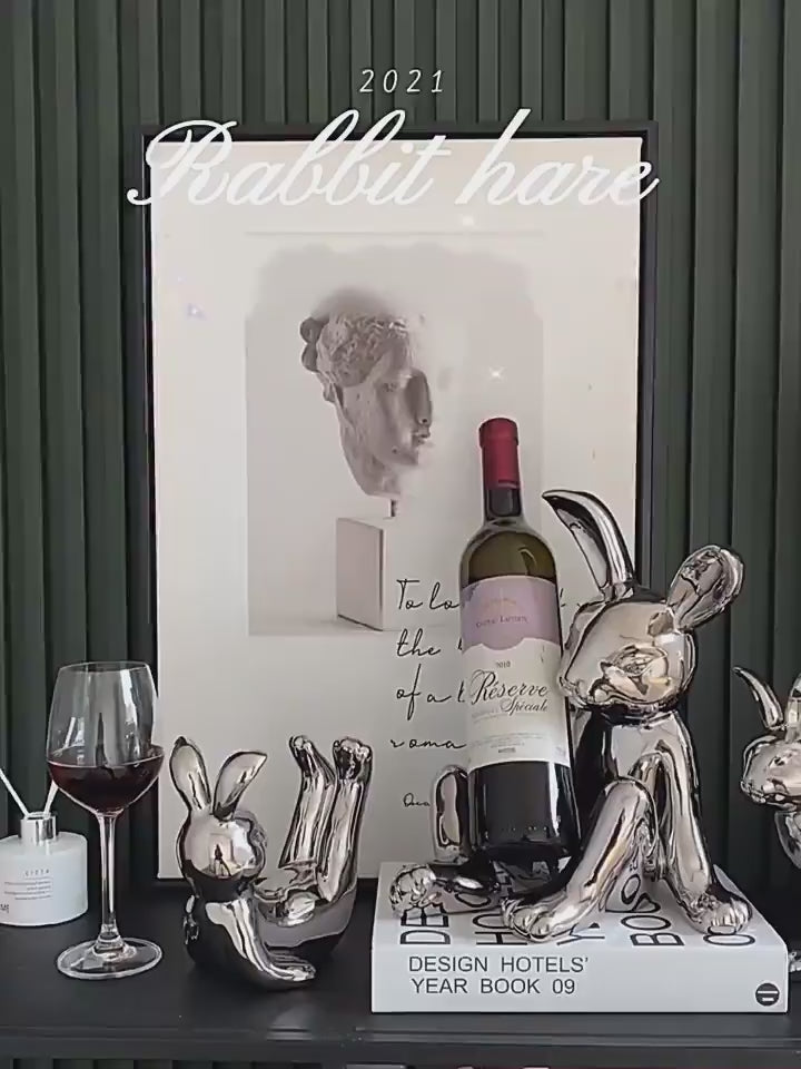 Nordic Light Luxury Cute Rabbit Wine Rack Set Wine